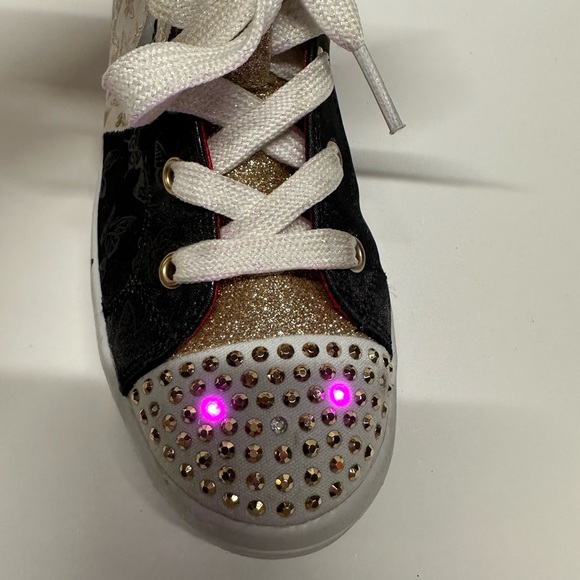 Sketchers twinkle toes light up shoes size 2.5 in gold and black - Picture 9 of 9